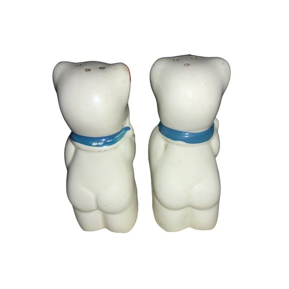 Happy White Bear Salt and Pepper Shakers American Bisque - Picture 5 of 14